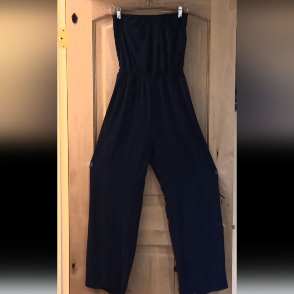 Iris Semi-Sheer Jumpsuit in Blue.